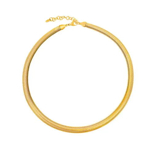 FXNT450 Sleek Snake Bone Chain Necklace for Women Versatile Silver Jewelry Accessory