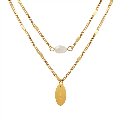 FXNT1130 Handmade Multi-Layer Oval Brand Freshwater Pearl Necklace for Women