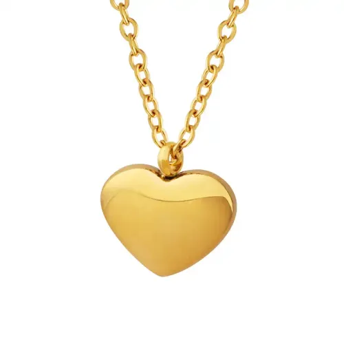 FXNT442 18K Gold Plated Love Heart Clavicle Chain Necklace for Couples