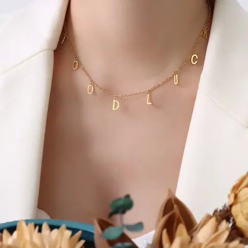 FXNT1131 2021 Hip Hop Goodluck Charm Necklace for Women Trendy Collarbone Chain