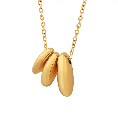 FXNT288 Minimalist Gold Bean Pendant Clavicle Chain Necklace Dainty Jewelry for Women