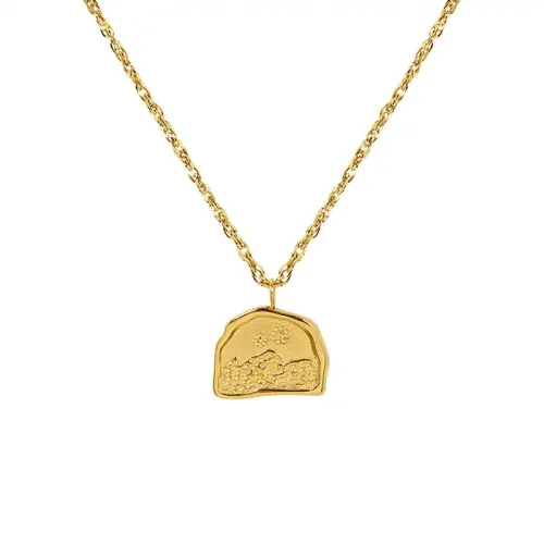 FXNT1200 18K Gold Hip Hop Half Irregular Clavicle Chain Necklace Hanmei Yingxue Style