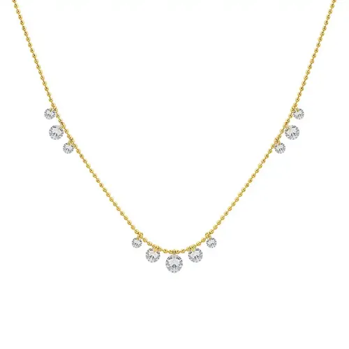 FXNT243 Women's Sparkling Zircon Pendant Necklace Delicate Clavicle Chain for Everyday Elegance