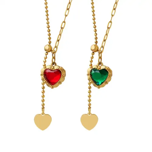 FXNT1054 Women's 18K Gold Plated Street Style Buckle Necklace, Clavicle Chain Fashion