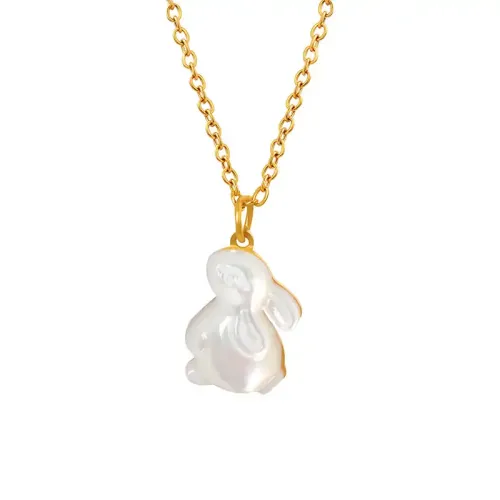 FXNT172 Charming Bunny Pendant Necklace Cute Animal Jewelry for Everyday Wear