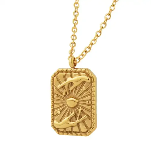 FXNT1052 Bohemian Double Layer Choker Necklace Geometric Style