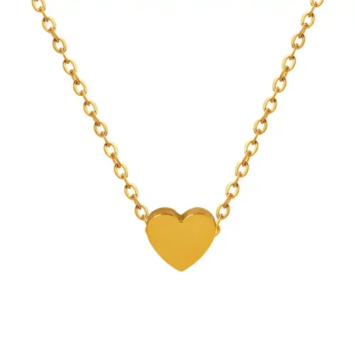 FXNT768 18K Gold Small Heart Pendant Love Clavicle Necklace Jewelry for Women