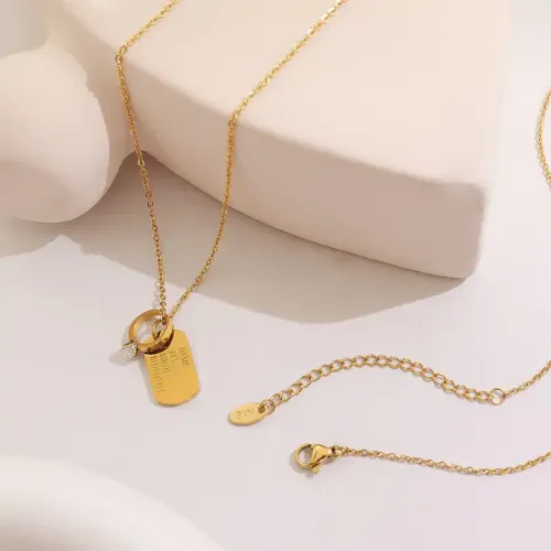 FXNT1021 18K Gold-Plated Zircon Inlaid Lace Rose Bouquet Necklace Luxury Textured Jewelry