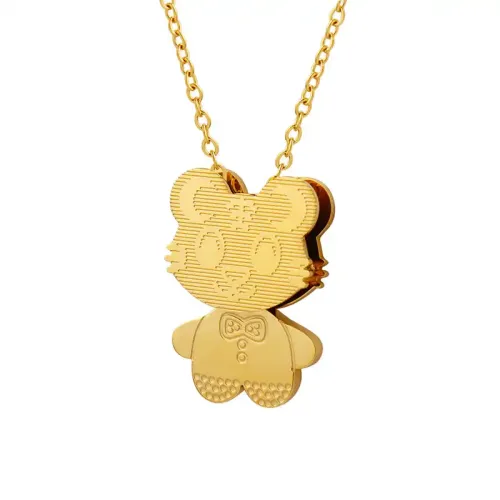 FXNT999 Gold-Plated Chinese Tiger Pendant Necklace Small Exotic Animal Jewelry