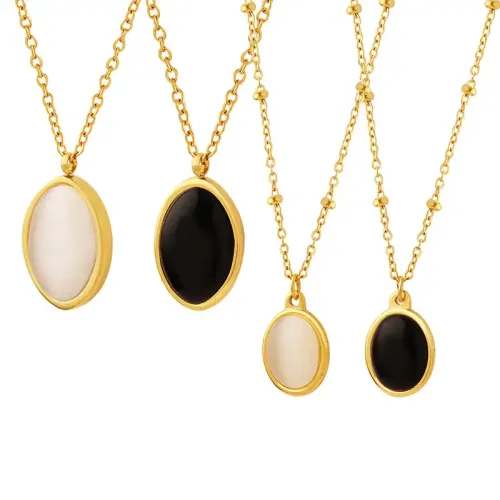 FXNT260 Chic opal Pendant Collarbone Chain Necklace for Sophisticated Elegance