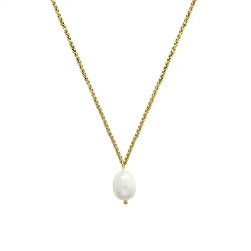 FXNT1161 Elegant Women's Freshwater Pearl Necklace with 18K Gold Clasp
