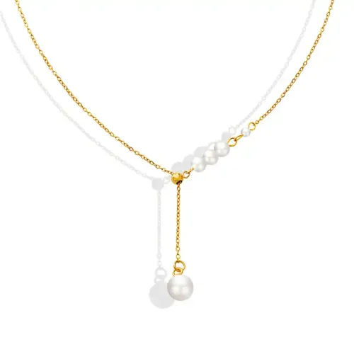 FXNT715 Trendy Imitation Pearl Necklace, Chic Accessory for the Modern Woman