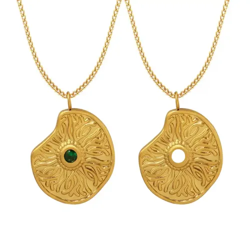 FXNT1135 Eternal Love Zircon Eye of Life Clavicle Necklace Stainless Steel Jewelry