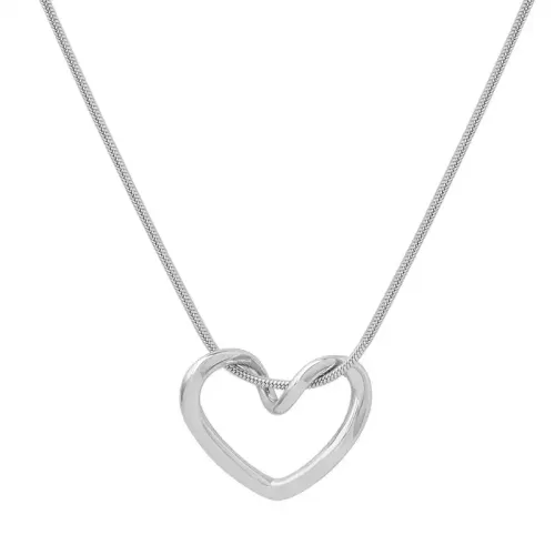 FXNT654 Sweetheart Love Pendant with Round Snake Chain Necklace Jewelry