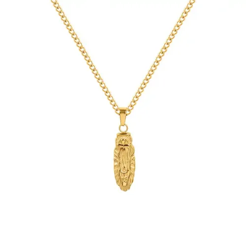 FXNT1196 18K Gold Plated Oval Portrait Pendant | Elegant Women's Necklace