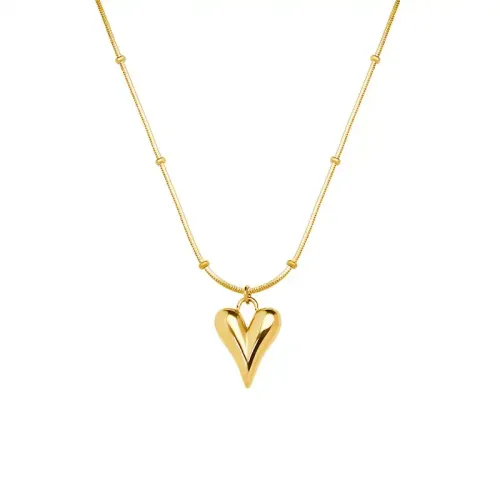 FXNT10 Charming 18K Real Gold Plated Love Pendant Necklace for Women