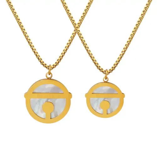 FXNT1220 Gold-Plated Doraemon Shell Necklace Japanese & Korean Women's Clavicle Chain