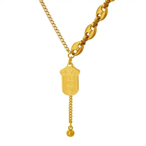 FXNT636 Non-Fading Women's Clavicle Chain Tassel Necklace Signature Fashion Jewelry