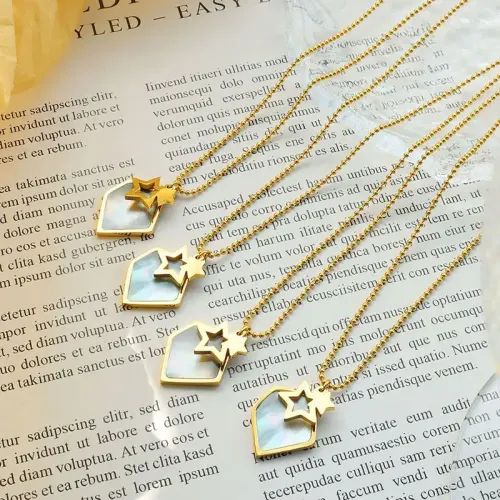 FXNT587 White Seashell Star Pendant Necklace ZEGL Women's Clavicle Chain Jewelry
