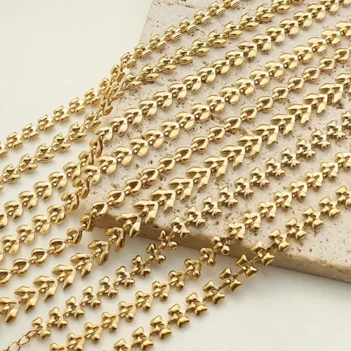 FXNT393 Chic Geometric 18K Gold Plated Necklace and Bracelet Set for Girls