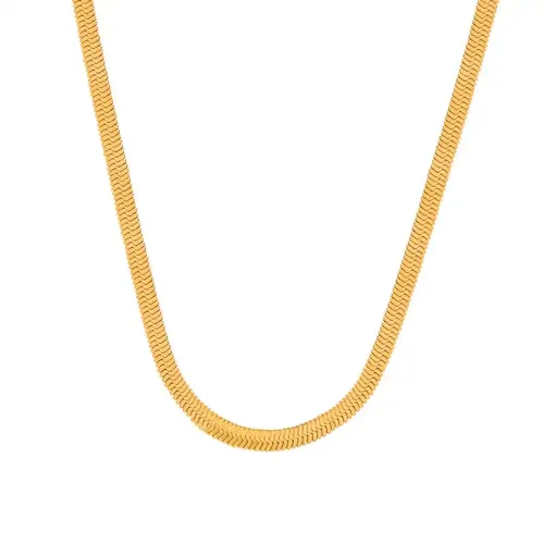 FXNT888 Elegant Women's Snake Bone Chain Necklace Trendy Gold & Silver Jewelry