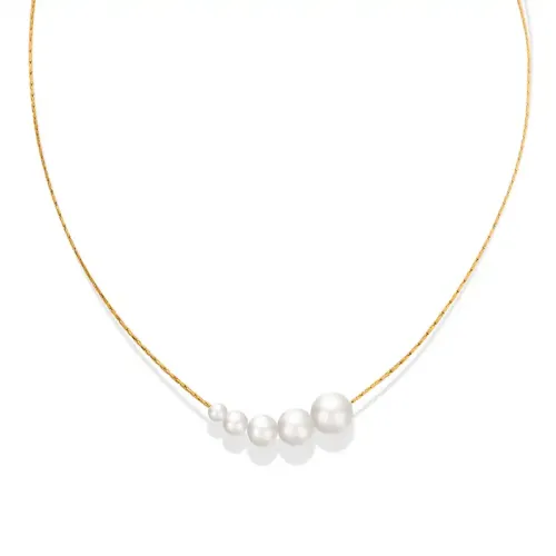 FXNT704 Elegant 18K Gold-Plated Dongdaemun Necklace with Minimalist Imitation Pearl Drop