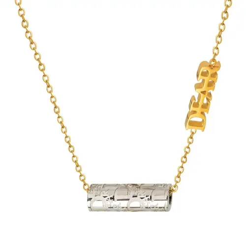 FXNT918 Korean Gold-Plated Women's Clavicle Chain with Rectangular Column Pendant