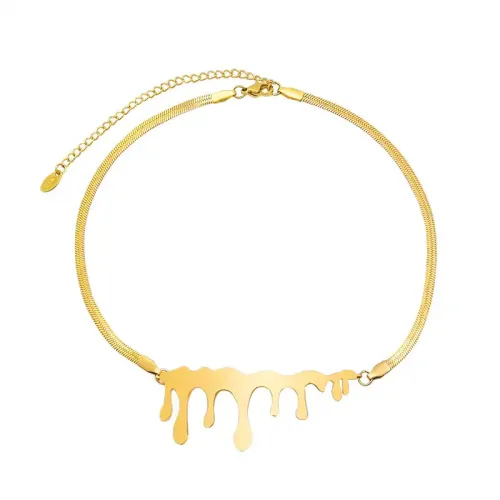 FXNT1147 18K Gold Water Drop Pendant Necklace – Chic Japanese & Korean Inspired Jewelry