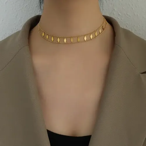 FXNT197 Luxurious Heavy Industry Sequin Clavicle Collar Irregular Multi-Accessory Necklace Jewelry