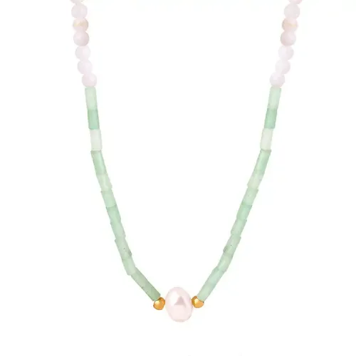 FXNT275 Elegant Women's Natural Freshwater Pearl Necklace Hand-Beaded Sweet Clavicle Chain
