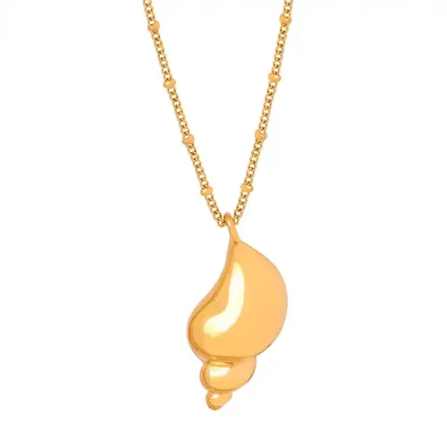 FXNT899 Boho Beach Conch Pendant Necklace Vacation-Ready Jewelry for Women