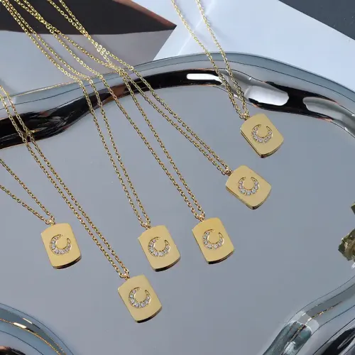 FXNT758 Elegant Korean Moonstone Pendant Necklace with Square Hao Stone Accent