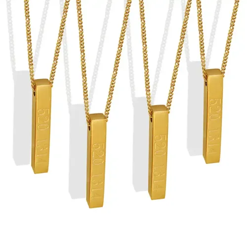 FXNT1038 520 & 1314 Couples Clavicle Necklaces Valentine's Romantic Accessory Set