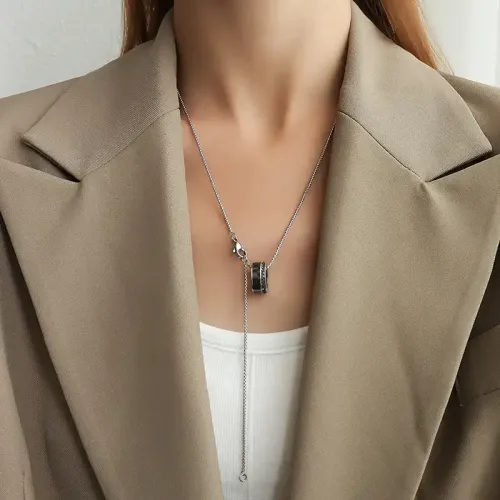 FXNT798 Luxury Diamond Couple Necklaces & Women's Clavicle Chain Set