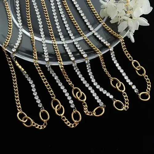 FXNT857 Unisex Luxury Zircon Splicing Necklace Trendy Fashion Jewelry