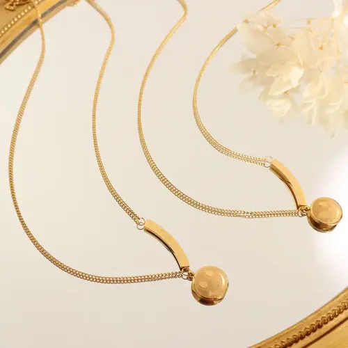 FXNT1020 Embossed Devil's Eye Pendant Irregular Round Necklace Jewelry