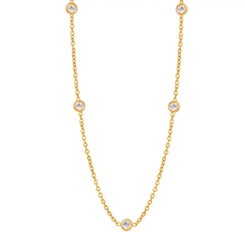 FXNT897 Chic Gold-Plated Diamond Clavicle Chain Luxurious Women's Jewelry