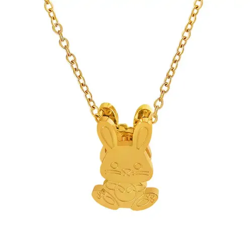 FXNT634 Charming Girl's Collarbone Chain with Rabbit Pendant Necklace Trendy Jewelry