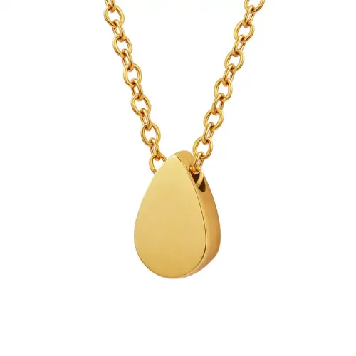 FXNT1006 Chic White Drop Pendant Necklace, Slimming Minimalist Clavicle Chain for Casual Wear