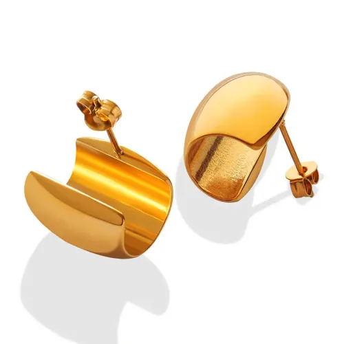 FXET486 Semi-circular hollow earrings gold-plated accessories earrings wholesale