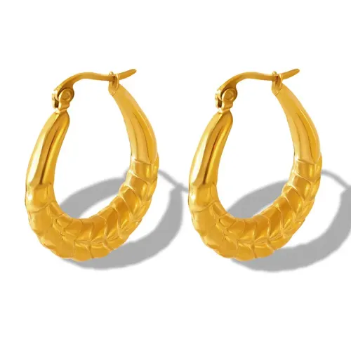 FXET675 Neutral geometric gold-plated U-shaped wheat ear earrings jewelry