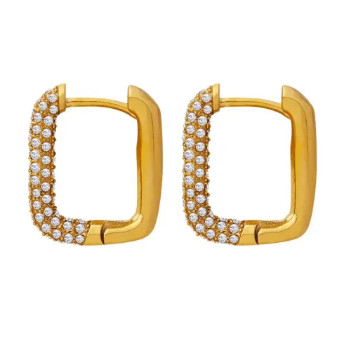 FXET457 U-shaped inlaid zircon gold-plated earrings atmospheric ear jewelry