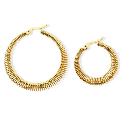 FXET405 Autumn and winter buckle in the earrings of earrings gold -plated ear -plated earrings