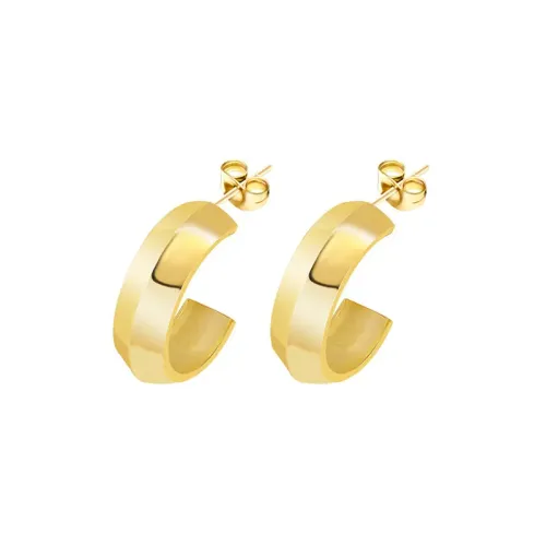 FXET507 Small C-shaped earrings plated with 18% real gold stud earrings