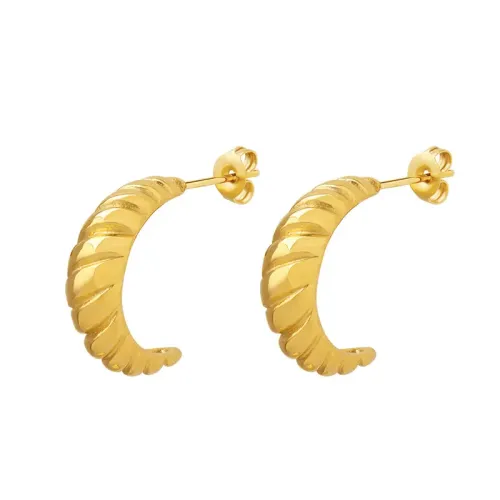 FXET564 Minimalist thread handmade heavy casting earrings women's earrings material plated with real gold to maintain color