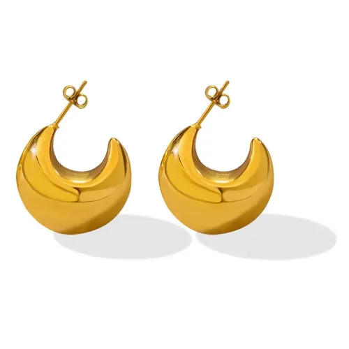FXET33 Jewelry hollow earrings plated 18K real gold earrings
