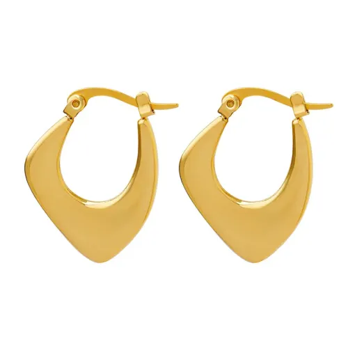 FXET513 Neutral Geometric Soft Curve Earrings Jewelry 18 Real Gold Plated Women's Earrings