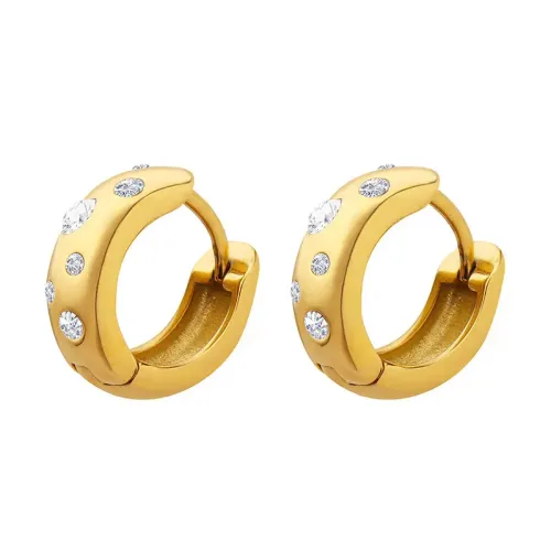 FXET340 Ear -inlaid inlaid vermiculite U -shaped earrings are plated without fading