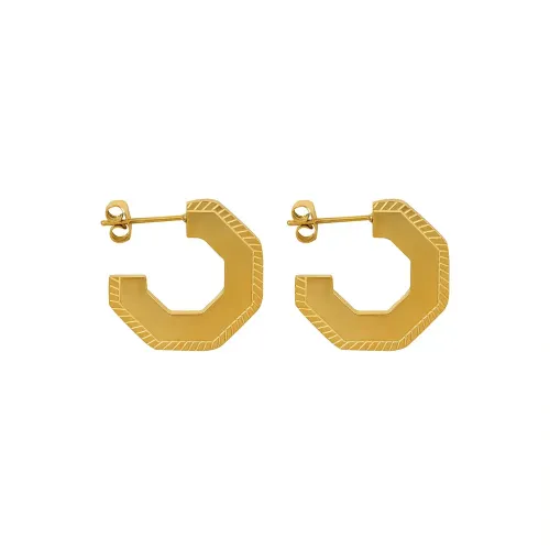 FXET530 Earrings gold-plated C-shaped non-fading earrings