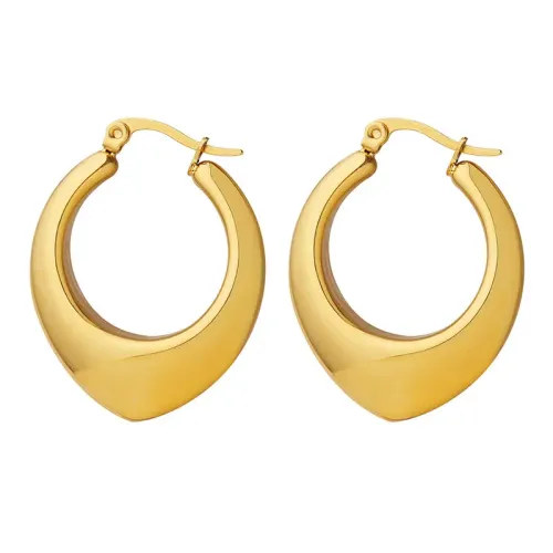 FXET618 Earrings Plain Hoop Earrings Women's Geometric Earrings Gold Plated Earrings